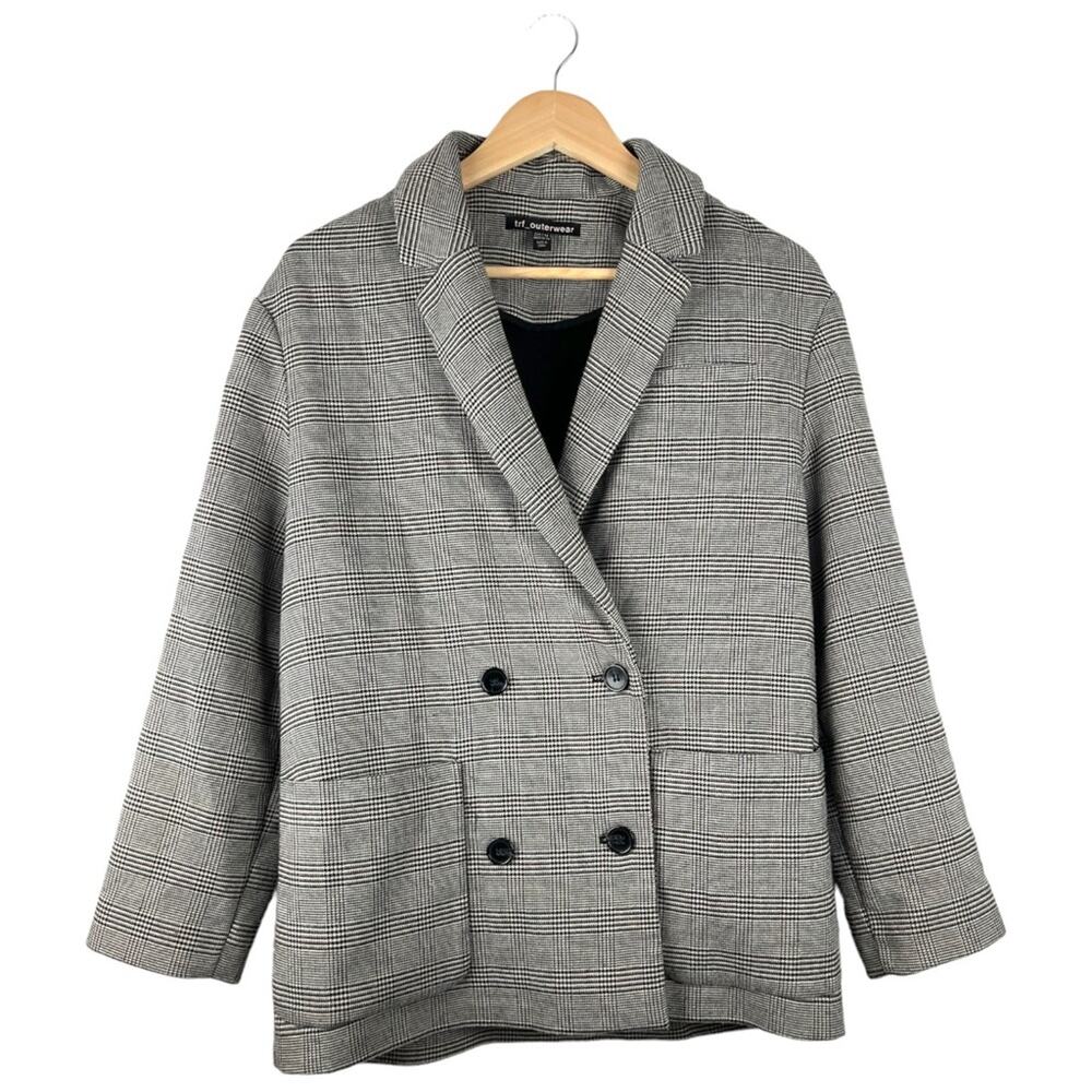 Zara TRF Women’s Houndstooth Double Breasted Blazer Jacket Size Small/Medium